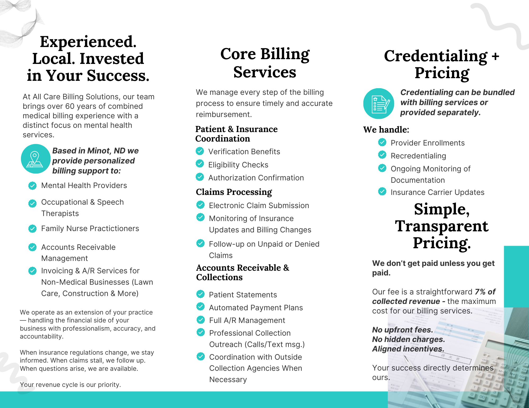 AllCare Billing Solutions Brochure Inside